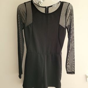 Black semi see through romper